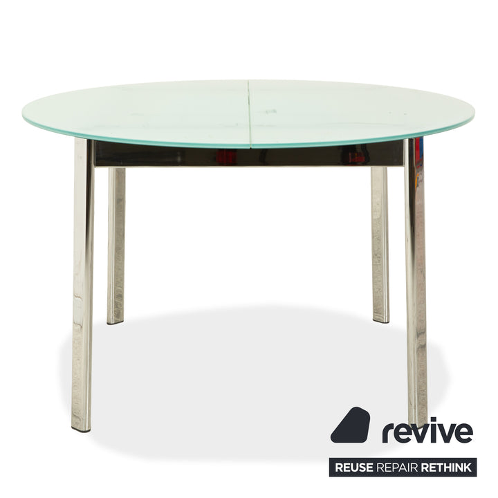 Calligaris Glass Dining Table Silver Dining Room Extendable Function
