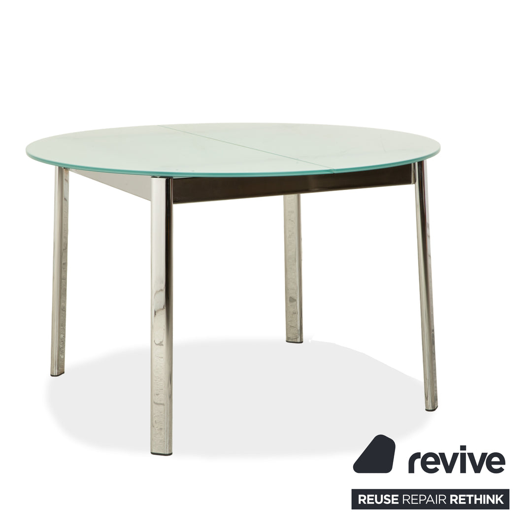 Calligaris Glass Dining Table Silver Dining Room Extendable Function