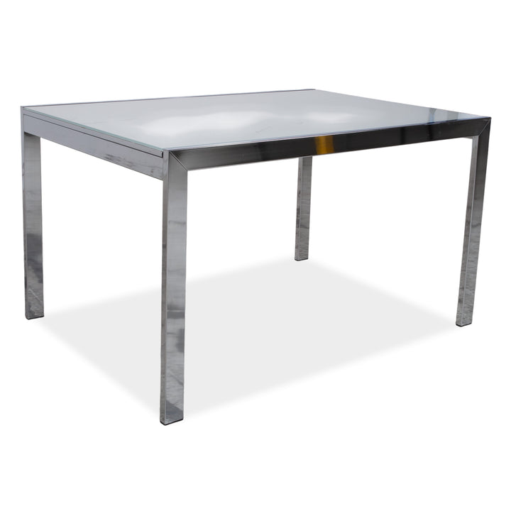 Calligaris Glass Dining Table White Silver Extendable Dining Room 130 x 89 cm