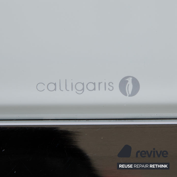 Calligaris Glass Dining Table White Silver Extendable Dining Room 130 x 89 cm