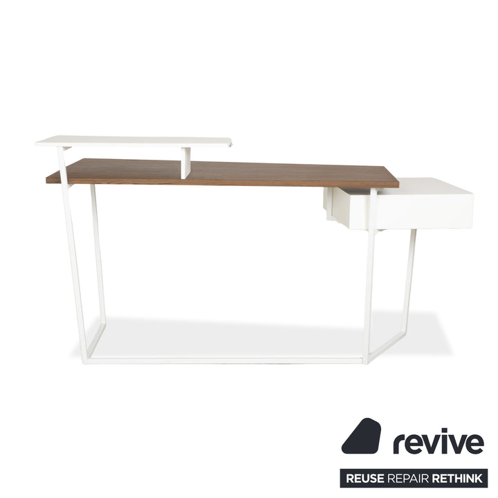 Calligaris Layers Wooden Desk White Brown Home Office