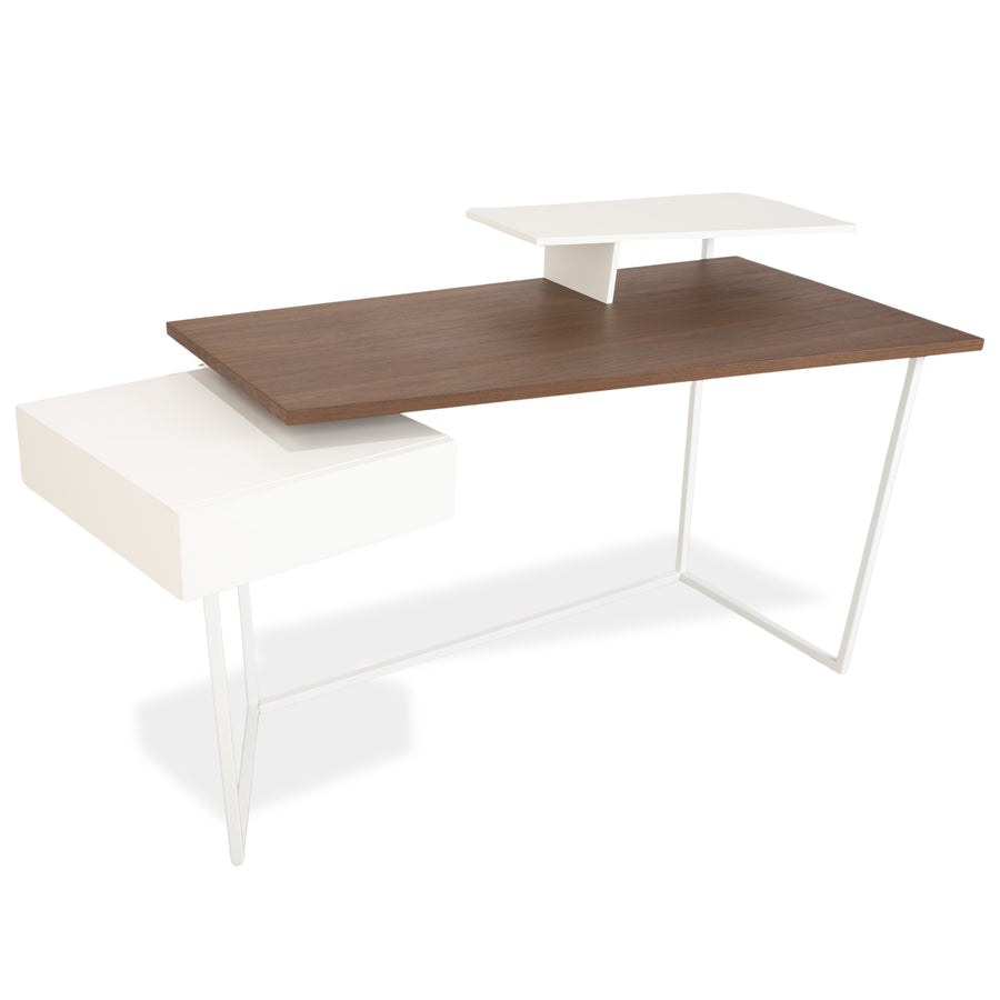 Calligaris Layers Wooden Desk White Brown Home Office