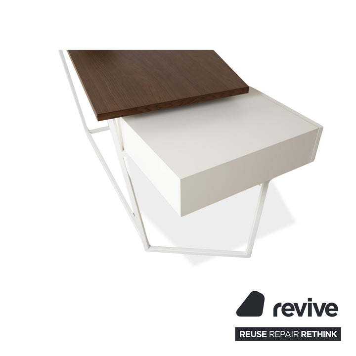 Calligaris Layers Wooden Desk White Brown Home Office