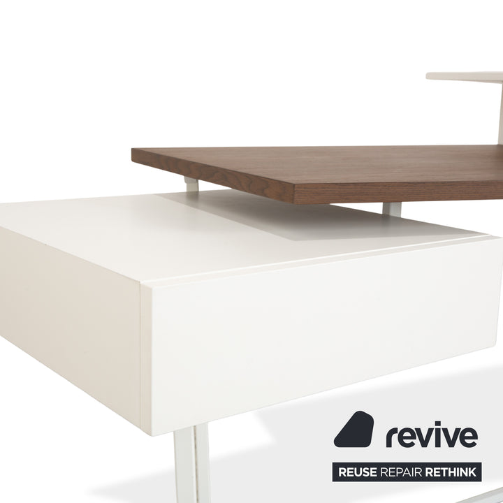 Calligaris Layers Wooden Desk White Brown Home Office