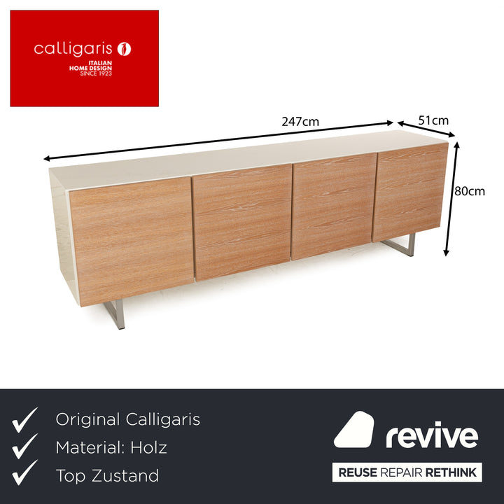 Calligaris Sipario Holz Sideboard Braun Creme