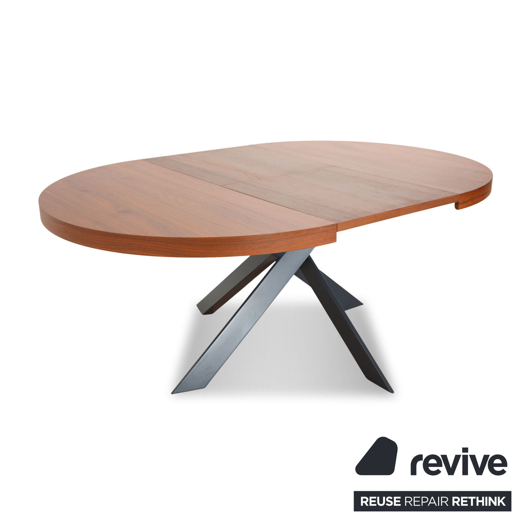 Calligaris Tivoli Holz Tisch Braun Nussbaum Ausziehfunktion 129-190 x 129 x 76 cm