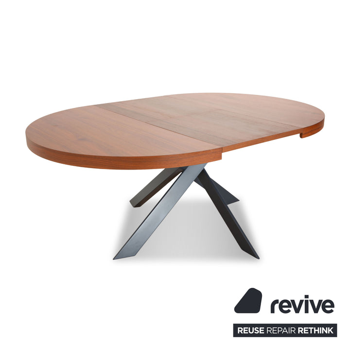 Calligaris Tivoli Holz Tisch Braun Nussbaum Ausziehfunktion 129-190 x 129 x 76 cm