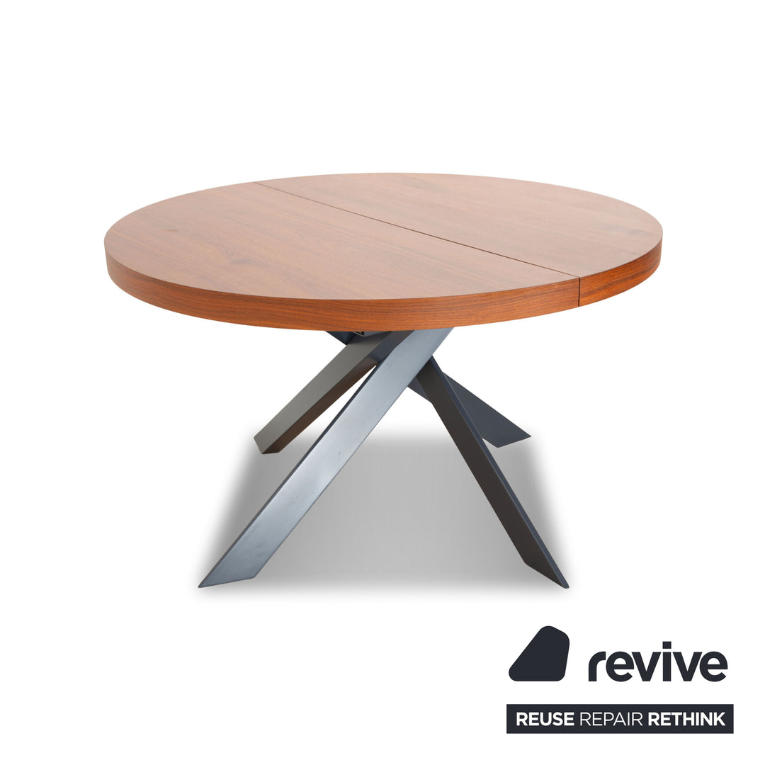 Calligaris Tivoli Holz Tisch Braun Nussbaum Ausziehfunktion 129-190 x 129 x 76 cm