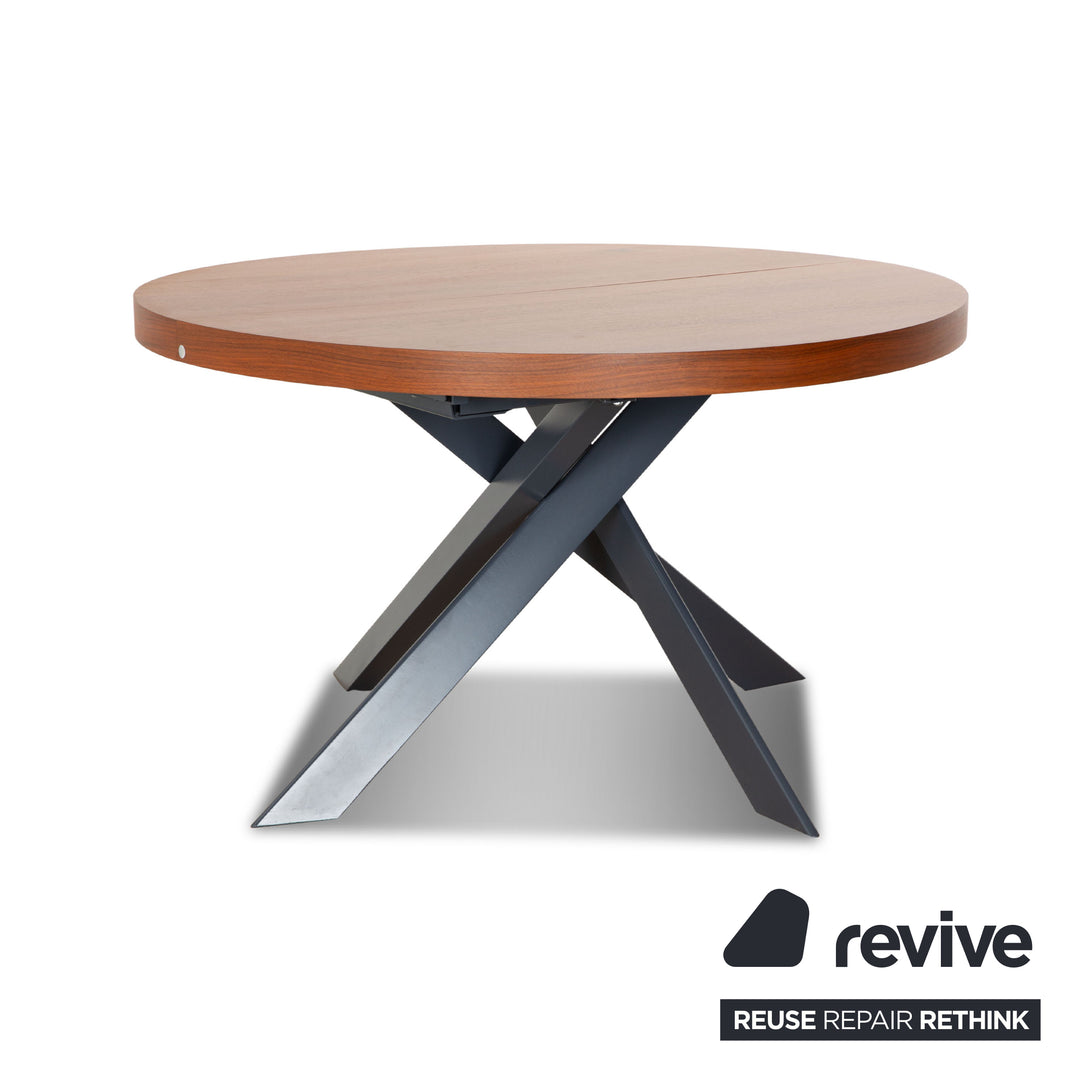 Calligaris Tivoli Holz Tisch Braun Nussbaum Ausziehfunktion 129-190 x 129 x 76 cm