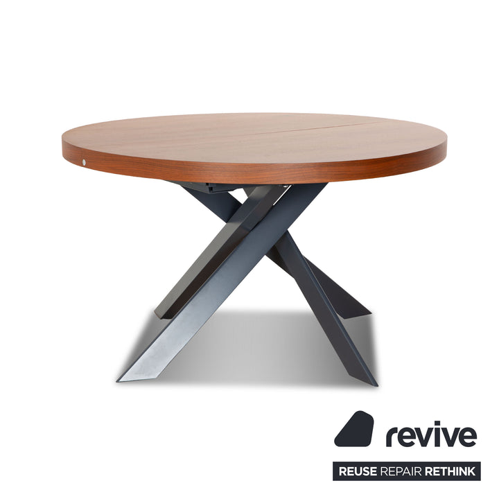 Calligaris Tivoli Holz Tisch Braun Nussbaum Ausziehfunktion 129-190 x 129 x 76 cm