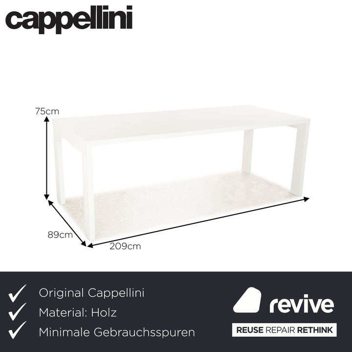 Table à manger Cappellini Gamma en bois blanc par Jasper Morrison 209 x 89 x 75 cm
