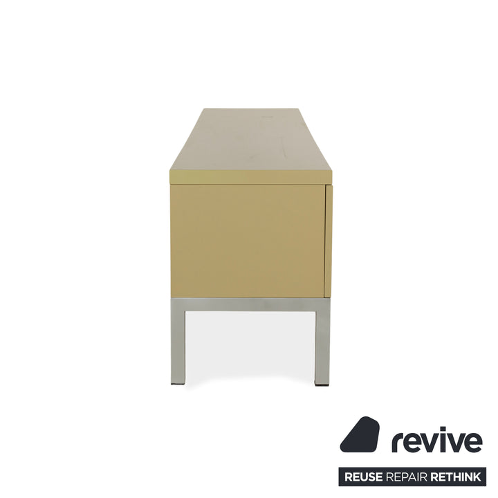 Cappellini wooden high gloss sideboard cream yellow drawers