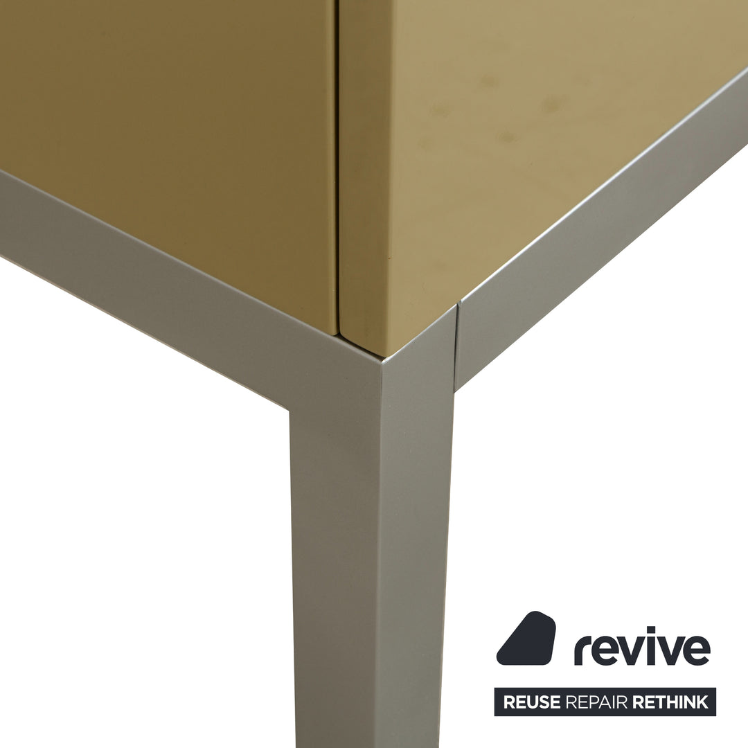 Cappellini wooden high gloss sideboard cream yellow drawers