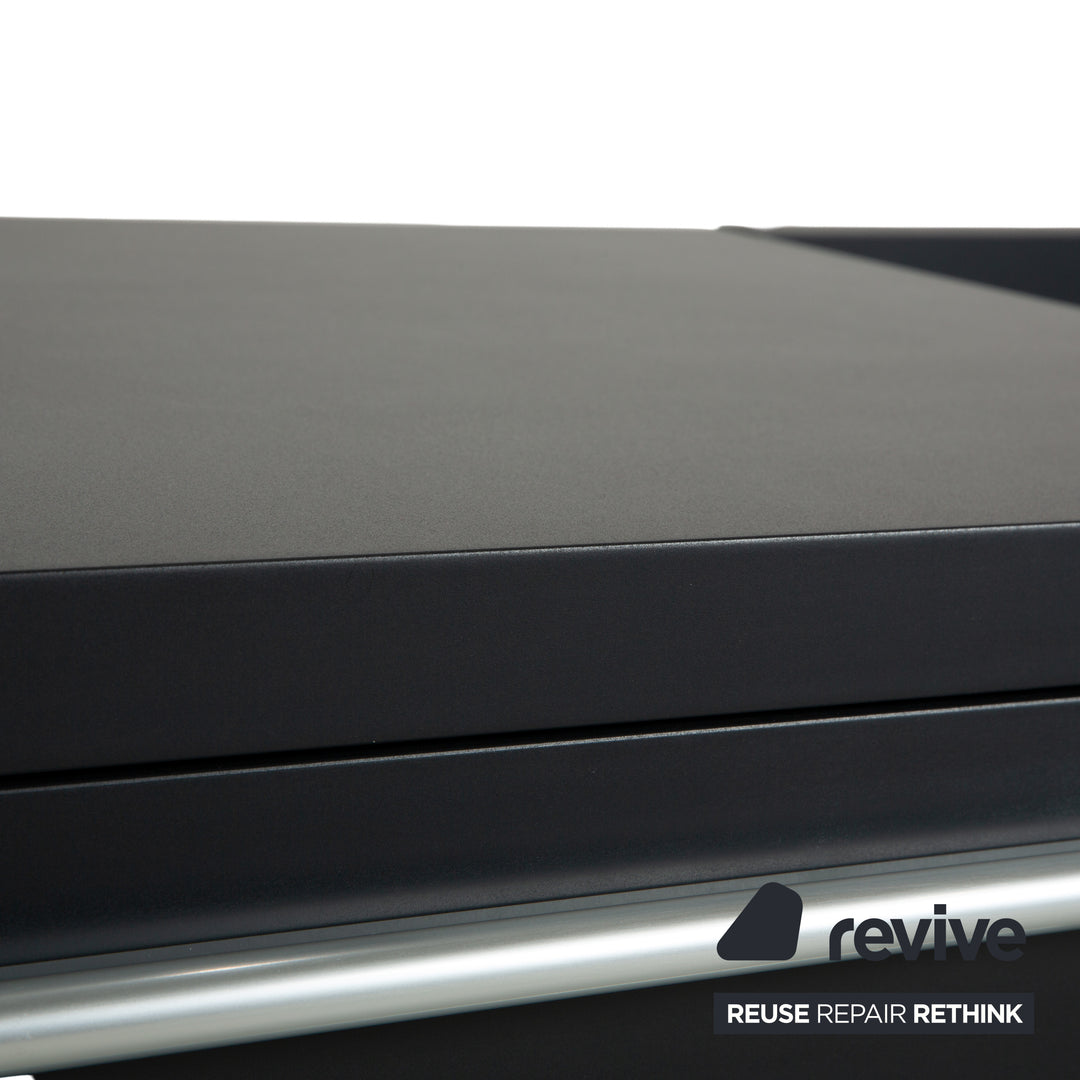 Cappellini Holz Sideboard Anthrazit Grau Chrom Schubladen