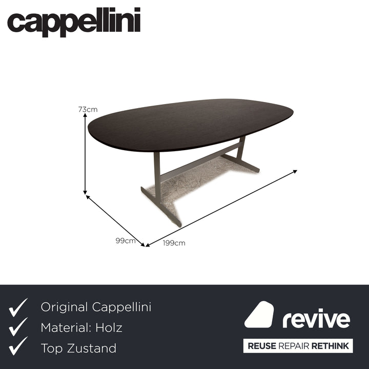 Cappellini Simplon wood dining table black