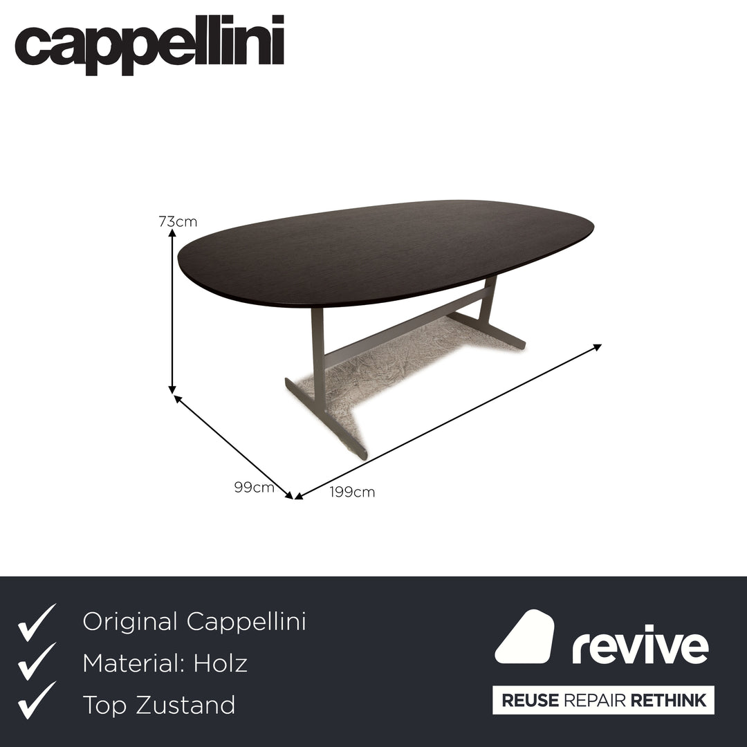 Cappellini Simplon table à manger en bois noir