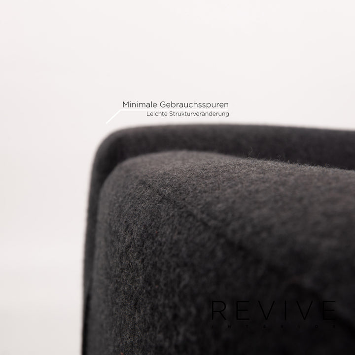 Cassina Met 250 Fabric Sofa Anthracite Three-seater Piero Lissoni Couch #14144