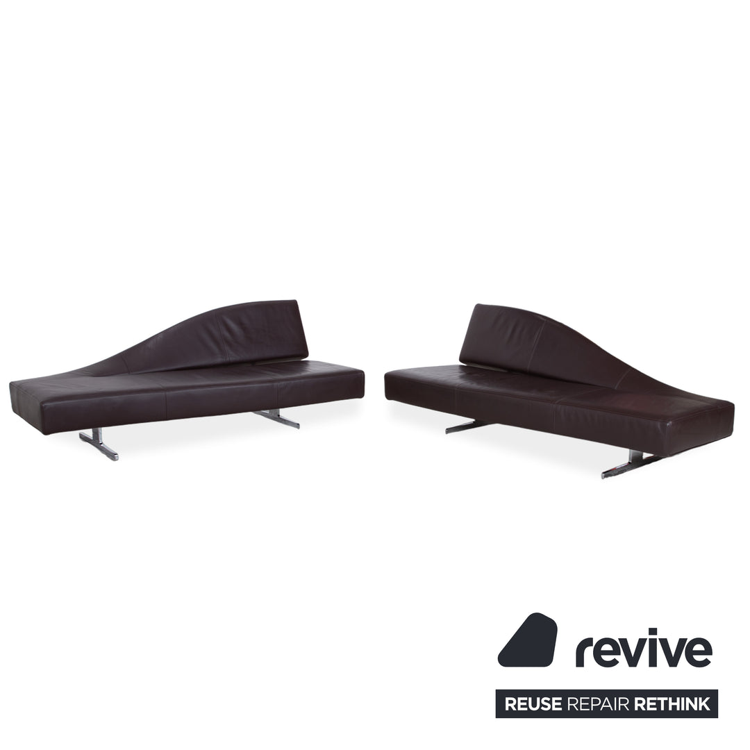 Cassina 276 Aspen Dreisitzer Leder Sofa Braun Couch by Jean Marie Massaud Rückenlehne Links