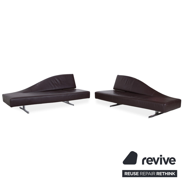 Cassina 276 Aspen Dreisitzer Leder Sofa Braun Couch by Jean Marie Massaud Rückenlehne Links
