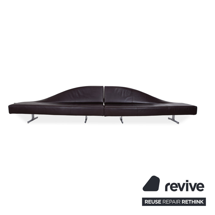 Cassina 276 Aspen Dreisitzer Leder Sofa Braun Couch by Jean Marie Massaud Rückenlehne Links