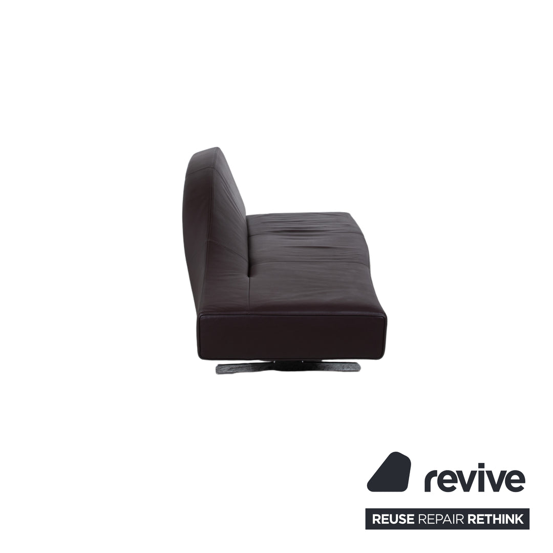 Cassina 276 Aspen Three-Seater Leather Sofa Brown Couch by Jean Marie Massaud Right Backrest