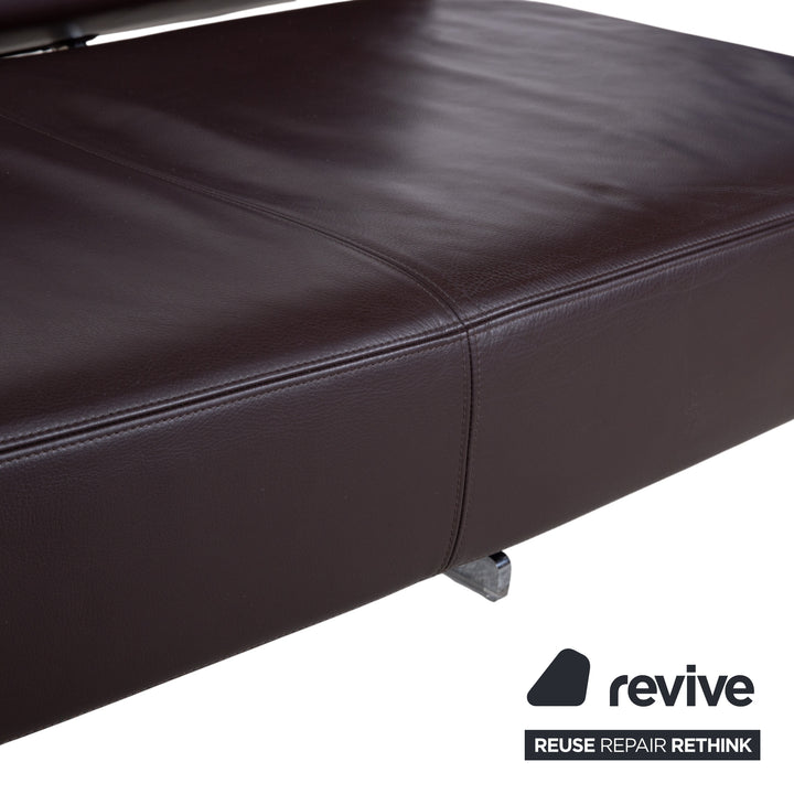 Cassina 276 Aspen Three-Seater Leather Sofa Brown Couch by Jean Marie Massaud Right Backrest