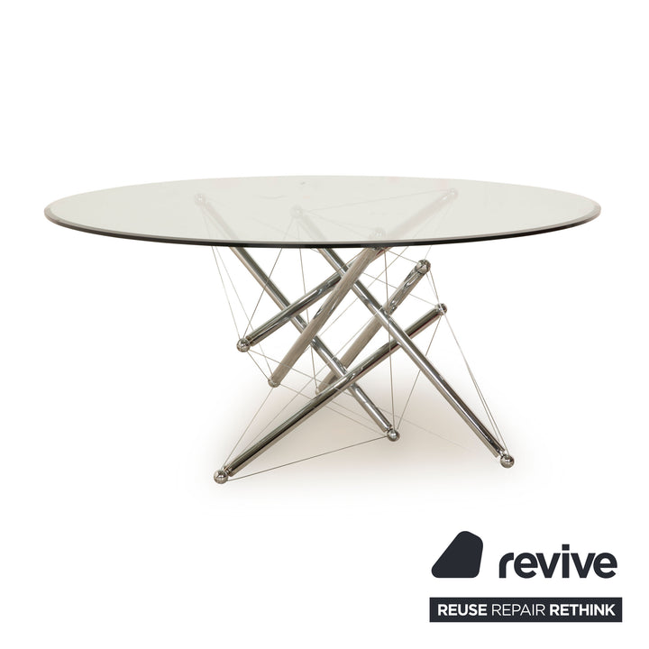 Table basse en verre Cassina 714 argent