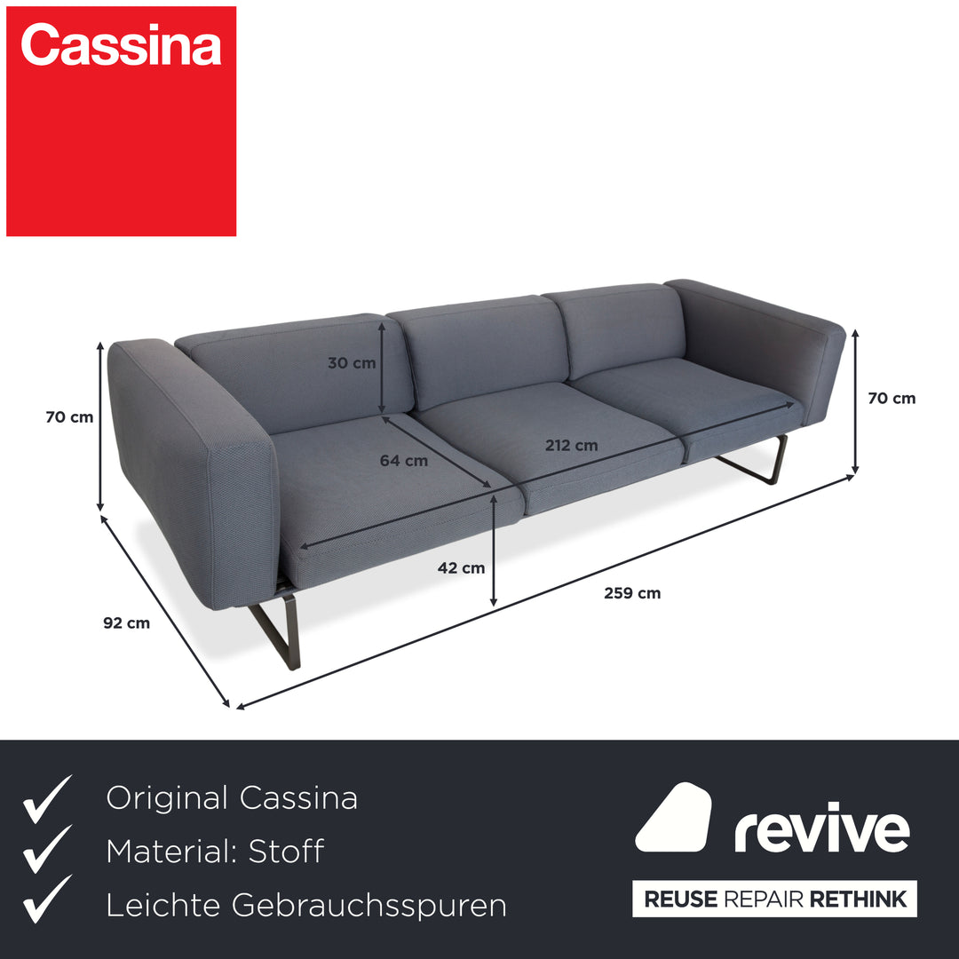 Canapé quatre places Cassina 8 en tissu bleu-gris