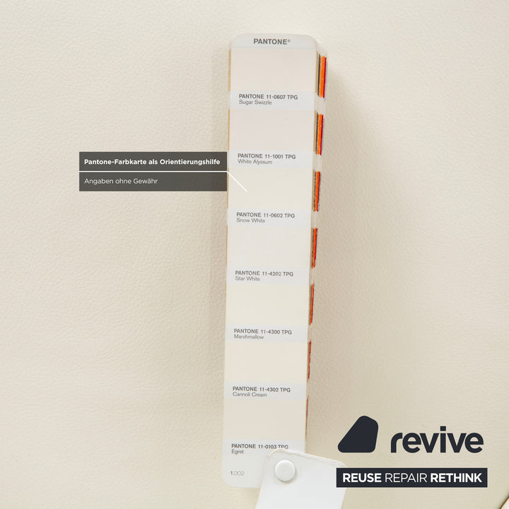 Cassina Auckland Leder Sessel Creme manuelle Funktion inkl. Hocker