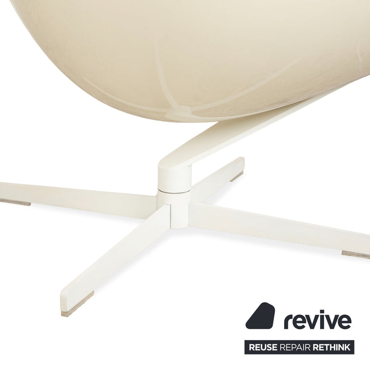 Cassina Auckland Leder Sessel Creme manuelle Funktion inkl. Hocker