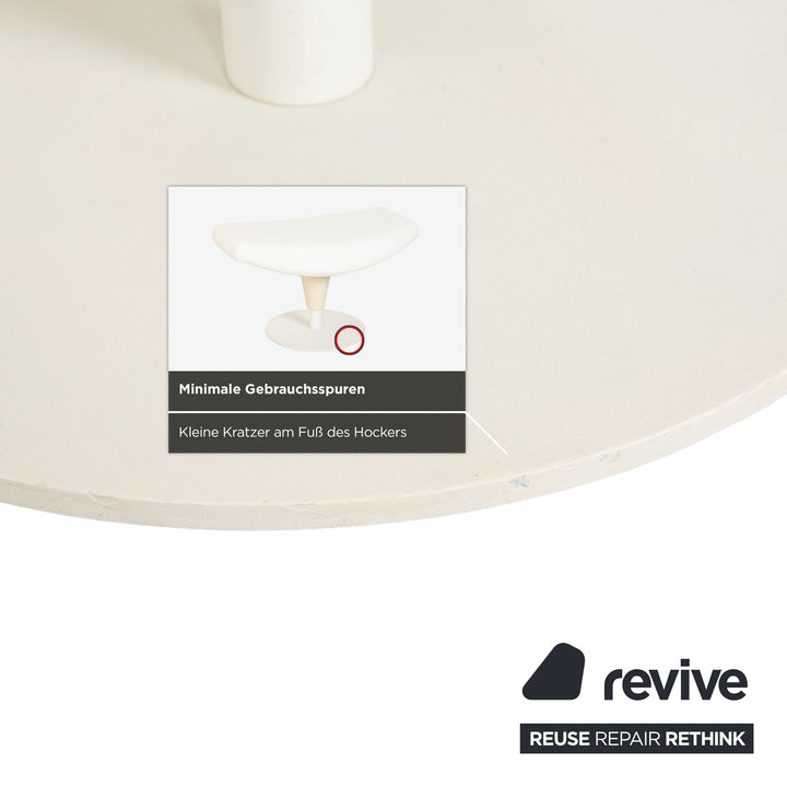 Cassina Auckland Leder Sessel Creme manuelle Funktion inkl. Hocker