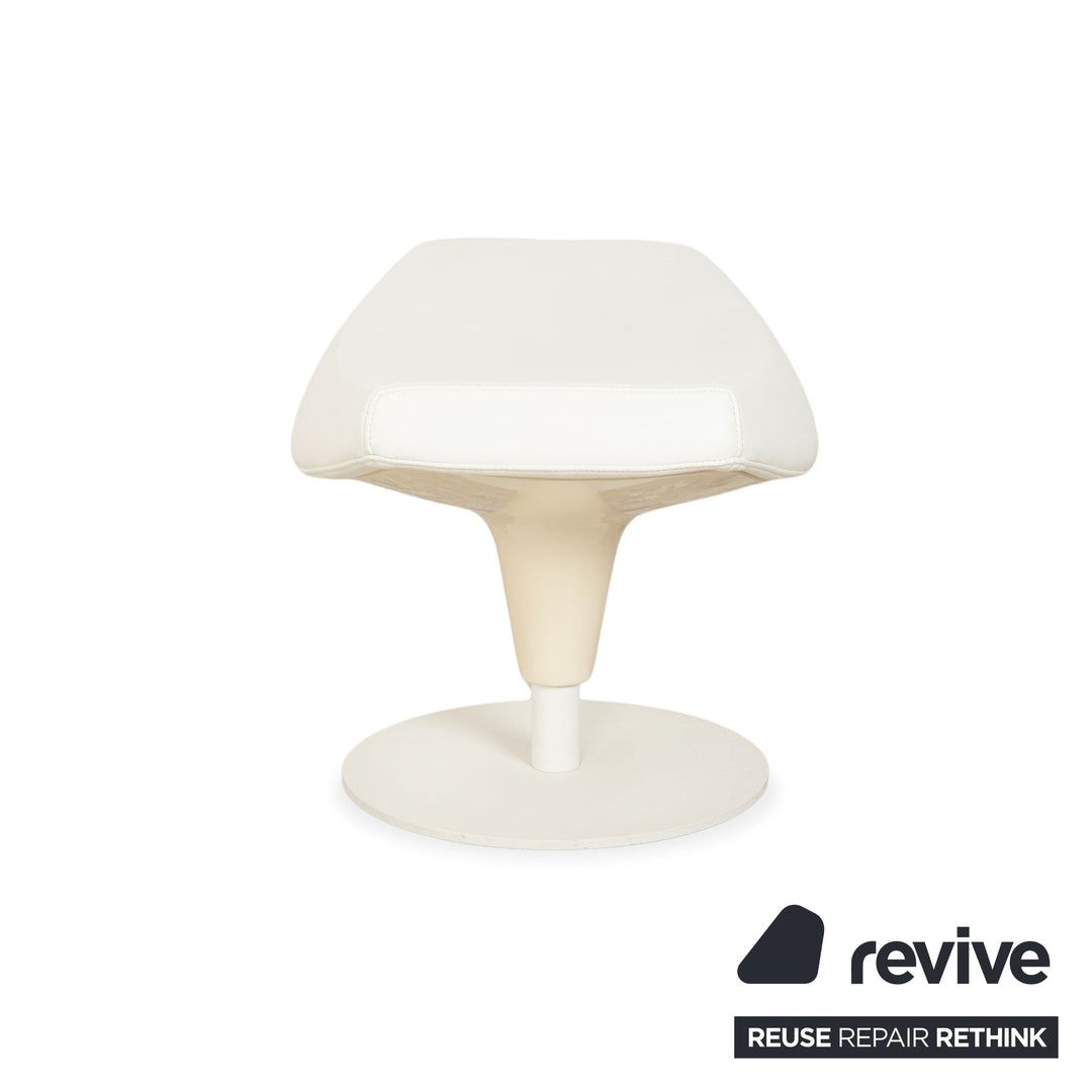 Cassina Auckland Leder Sessel Creme manuelle Funktion inkl. Hocker