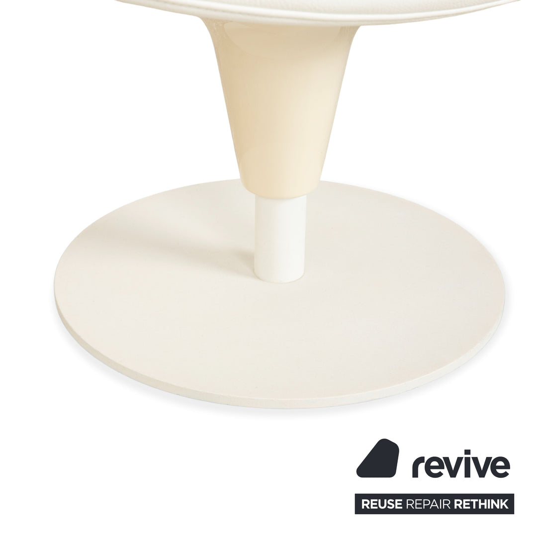 Cassina Auckland Leder Sessel Creme manuelle Funktion inkl. Hocker