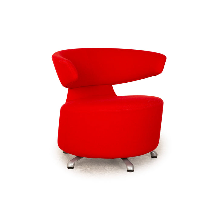 Fauteuil en tissu Cassina Biki rouge fonction pivotante manuelle