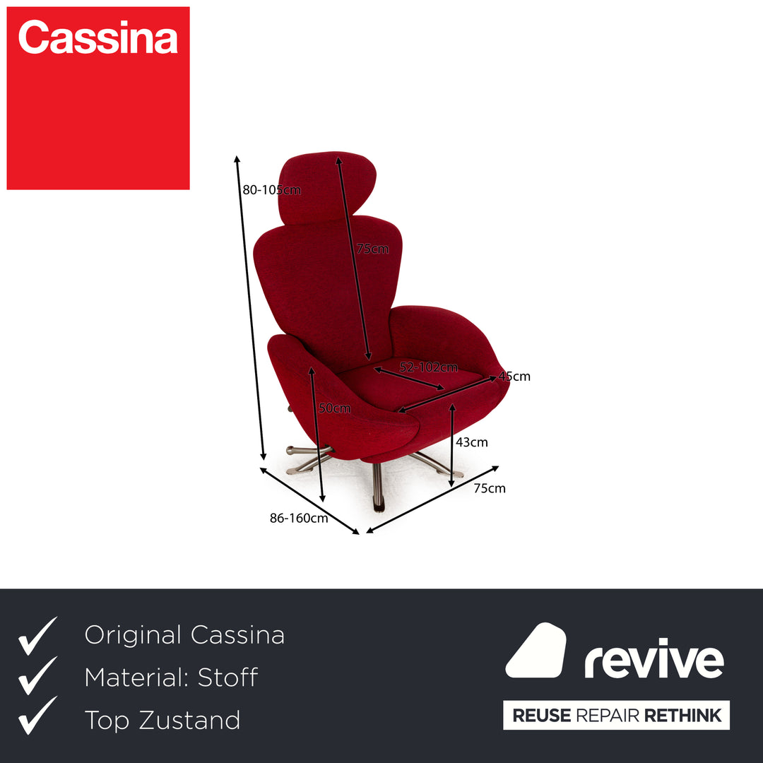 Cassina Dodo Stoff Sessel Rot manuelle Funktion