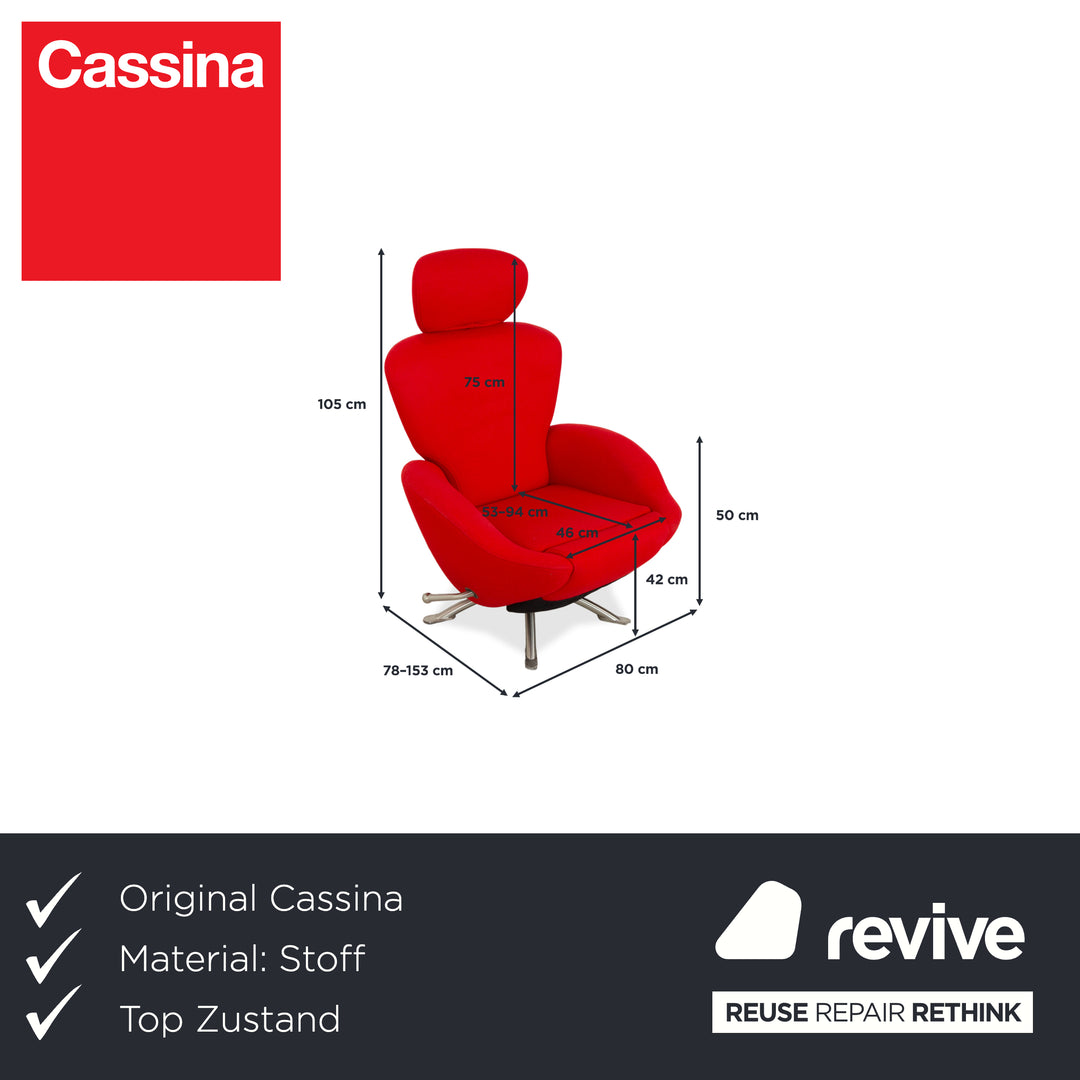 Cassina Dodo fabric armchair red manual function