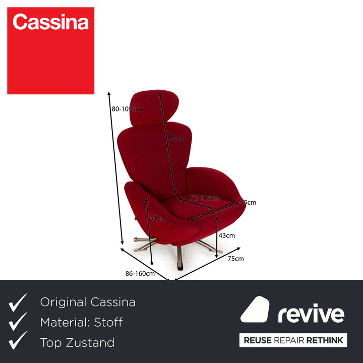 Cassina Dodo Stoff Sessel Rot manuelle Funktion