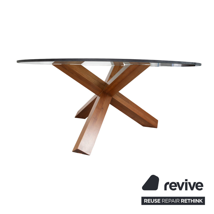 Cassina LA ROTONDA 452 Glas Holz Esstisch Braun Esszimmer