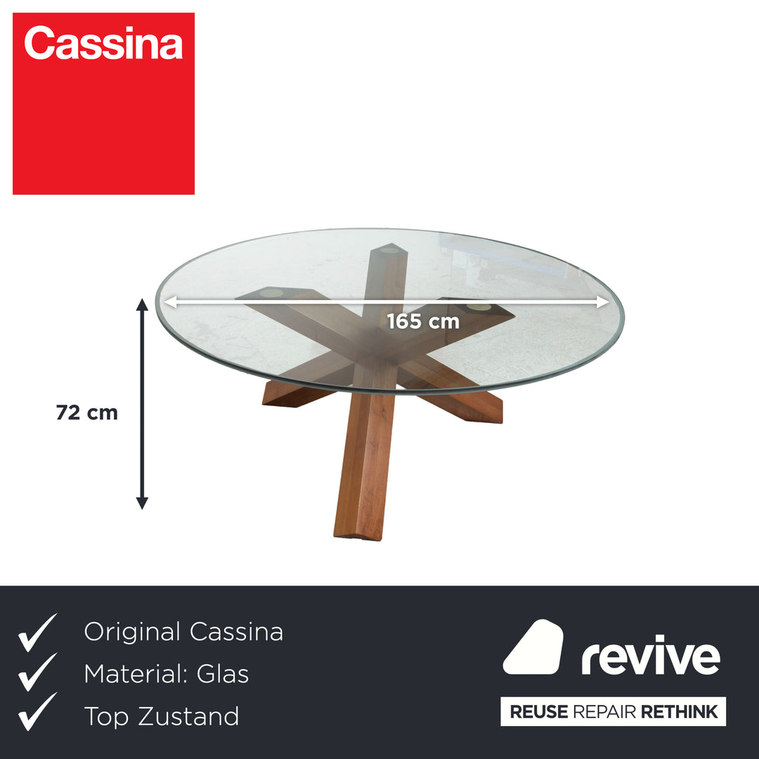 Cassina LA ROTONDA 452 Glas Holz Esstisch Braun Esszimmer