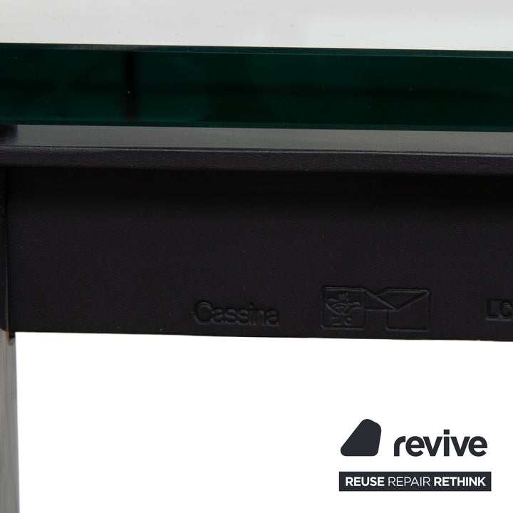 Table basse Cassina LC 10-P en verre chromé argenté et noir style Bauhaus