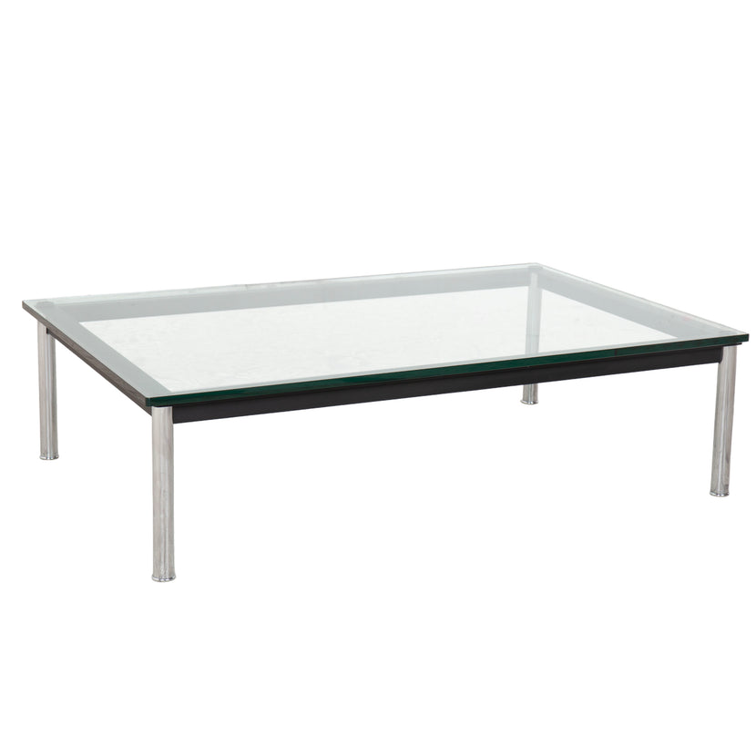 Cassina LC 10-P Glas Chrom Couchtisch Silber Schwarz Bauhaus