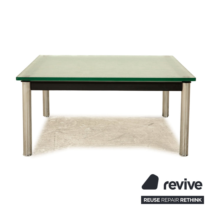 Cassina LC 10-P Glas Couchtisch Silber