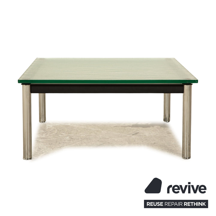 Cassina LC 10-P Glas Couchtisch Silber