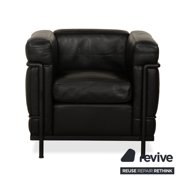 Cassina LC 2 Leder 2x Sessel Schwarz