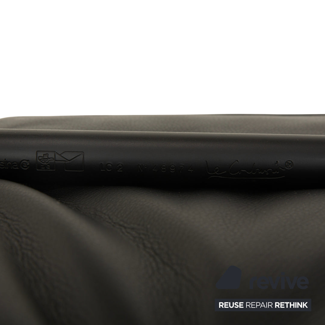 Cassina LC 2 Leder 2x Sessel Schwarz