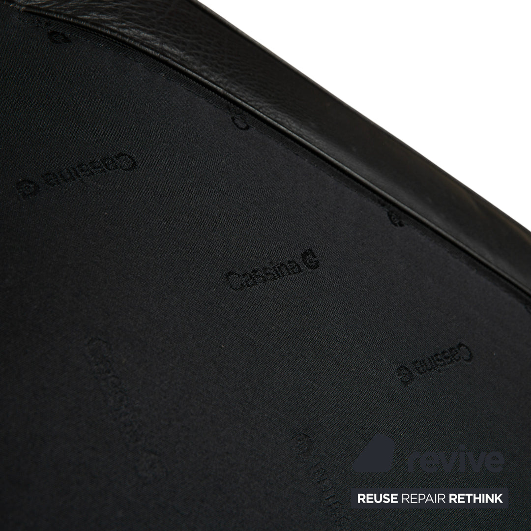 Cassina LC 2 Leder Dreisitzer mit Sessel Schwarz Sofa Couch