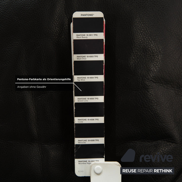 Cassina LC 2 Leder Dreisitzer Schwarz Sofa Couch