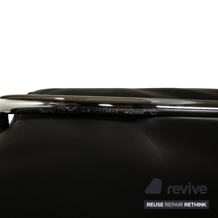 Cassina LC 2 Leder Dreisitzer Schwarz Sofa Le Corbusier