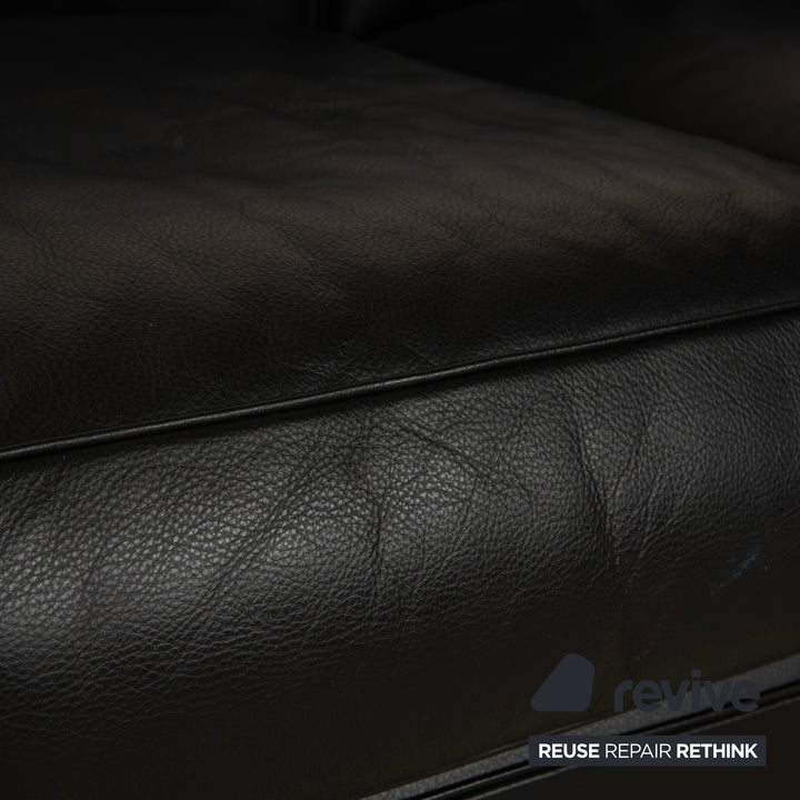 Cassina LC 2 Leder Dreisitzer Schwarz Sofa Le Corbusier