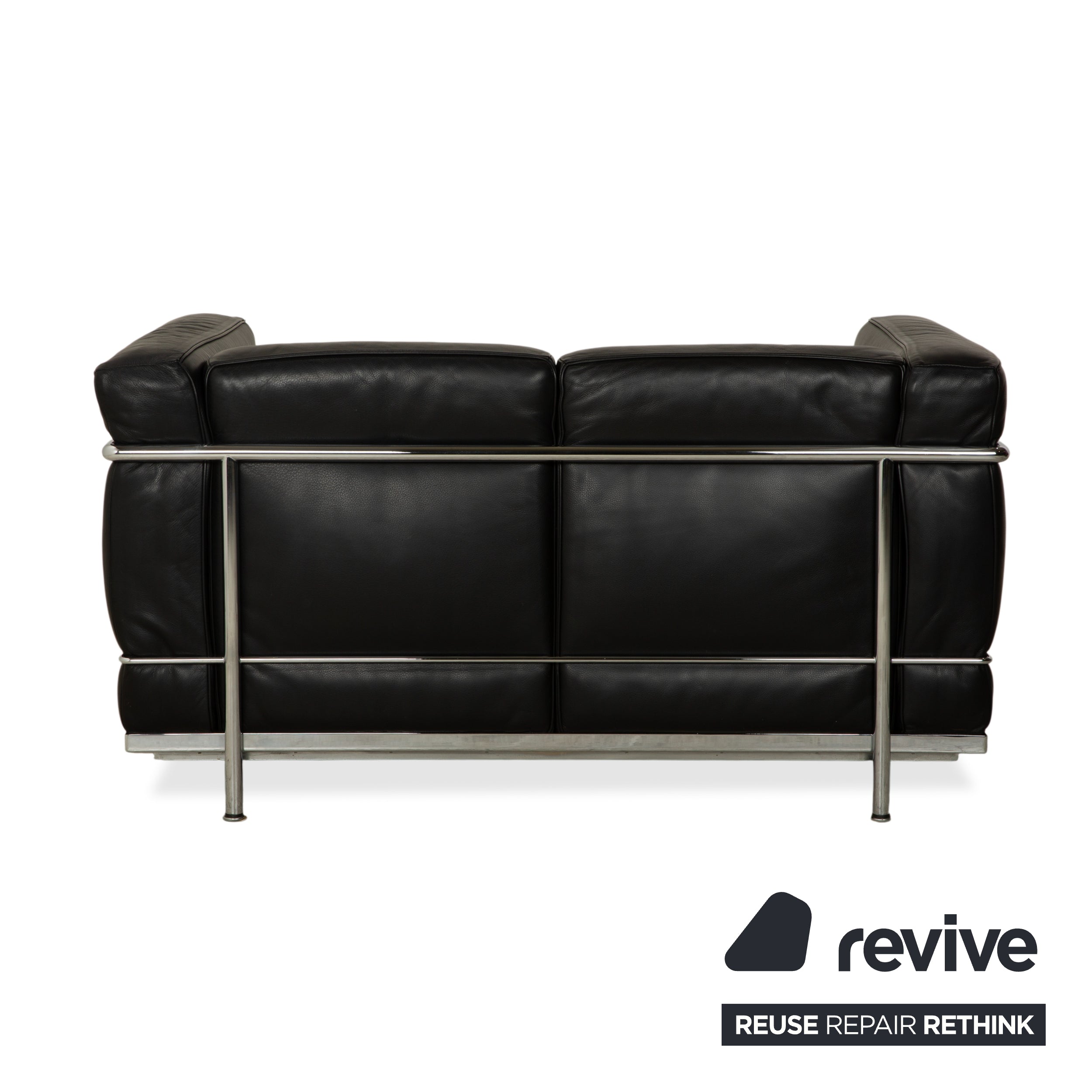 Cassina LC 2 Leder Dreisitzer Zweisitzer Schwarz Sofa Le Corbusier